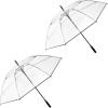 imageG4Free 62 Inch Clear Golf Umbrella Transparent Auto Open Large Stick Umbrella Oversized Windproof Waterproof with Sleeve for Women MenCleartwo pack