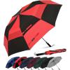 imageG4Free 62 Inch Portable Golf Umbrella Large Oversize Double Canopy Vented Windproof Waterproof Automatic Open Stick Umbrellas for Men and WomenWine RedBlackRed