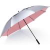 imageG4Free 72 Inch Huge Golf Umbrella UV Protection Auto Open Windproof Umbrella Oversized Extra Large Vented Double Canopy for FamilySilverPink
