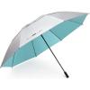 imageG4Free 80 Inch Huge Large Oversize Golf Umbrella Double Canopy Vented Windproof Stick Umbrellas 66 Ft Heavy Duty for Outdoor Doorman FamilySilverLake Blue
