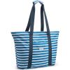 imageG4Free Beach Bag Waterproof Beach Bags for Women Personalized Strap Tote Bag for Women Birthday GiftsDeep Blue Stripe