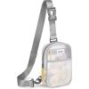 imageG4Free Clear Sling Bag Stadium Approved Clear Fanny Pack Crossbody Mesh Bag Purses Transparent Lightweight ChestWhite