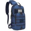 imageG4Free EDC Bag Tactical Sling Bag Backpack Molle Chest Shoulder Assault Pack Rectangular Outdoor DaypackDark Blue