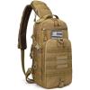 imageG4Free EDC Bag Tactical Sling Bag Backpack Molle Chest Shoulder Assault Pack Rectangular Outdoor DaypackKhaki