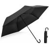 imageG4Free Mini Travel Umbrella UPF 50 Ultralight Slim UV Protection Parasol Windproof Compact Umbrella for Sun ampamp Rain Portable with J Hook Curved Handle Japanese Style for WomenBlack