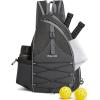imageG4Free Pickleball Bag Pickleball Backpack for Women ampamp Men Adjustable Sling Bag with Waterproof PocketFence Hook Blue LeafDark Grey