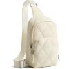 imageG4Free Sling Bag for Women Casual Quilted Puffer Crossbody Purse Lightweight Fanny Packs for Daily Travel WorkBeige