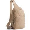 imageG4Free Sling Bag for Women Casual Quilted Puffer Crossbody Purse Lightweight Fanny Packs for Daily Travel WorkKhaki