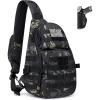 imageG4Free Tactical EDC Sling Backpack Military Rover Shoulder Sling Bag Pack with Pistol Holster for Concealed CarryBlack Cp