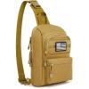 imageG4Free Tactical Sling Bag Backpack EDC Concealed Carry Bag Small Crossbody Shoulder Chest PackTan