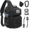 imageG4Free Tactical Sling Bag for Men Women EDC Concealed Carry Bag with Molle Crossbody Shoulder Pack BlackBlack