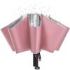 imageG4Free UPF 50 UV Protection 54 Inch Large Reverse Travel Umbrella 10 Ribs Windproof Compact Sun Blocking Inverted Car Umbrellas Automatic Open Close BlackSilverUVPinkSliver