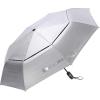 imageG4Free UPF 50 UV Protection Travel Umbrella 4246 Inch Windproof Silver Coating Sun Blocking UmbrellaSilverBlack