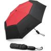 imageG4Free Windproof Travel Umbrellas for Rain 46inch Double Canopy Automatic Compact Umbrella with Strong Fiberglass Frame and Windproof CableBlackRed