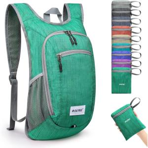 imageG4Free 10L15L Hiking Backpack Lightweight Packable Hiking Daypack Small Travel Outdoor Foldable Shoulder BagGreen
