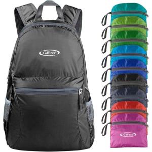 imageG4Free 20L Lightweight Packable Backpack Travel Hiking Daypack Foldable Backpack for Men WomenAblack