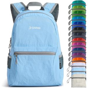 imageG4Free 20L Lightweight Packable Backpack Travel Hiking Daypack Foldable Backpack for Men WomenLight Blue