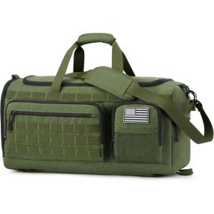 imageG4Free 3in1 Travel Duffle Bag for Men and Women 50L Large Gym Sports Bags Tactical Military Duffle Backpack with Shoes Compartment and Wet Pocket BlackArmy Green