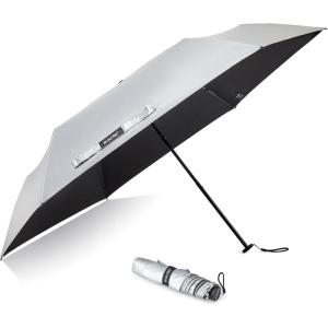 imageG4Free 43 Inch Mini Travel Umbrella Compact Ultralight UPF 50 UV Protection Carbon Fiber Super Slim Small Umbrella Weighs Only 4 ozUV SilverBlack