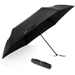 imageG4Free 43 Inch Mini Travel Umbrella Compact Ultralight UPF 50 UV Protection Carbon Fiber Super Slim Small Umbrella Weighs Only 4 ozUltraLight Black