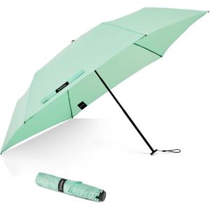 imageG4Free 43 Inch Mini Travel Umbrella Compact Ultralight UPF 50 UV Protection Carbon Fiber Super Slim Small Umbrella Weighs Only 4 ozUltraLight Light Green