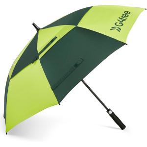 imageG4Free 47546268 Inch Automatic Open Golf Umbrella Oversize Extra Large Double Canopy Vented Windproof Waterproof Stick UmbrellasFluorescentDark Green