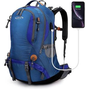 imageG4Free 50L Hiking Backpack Waterproof Daypack Outdoor Camping Climbing Backpack with Rain Cover for Men WomenBlue01