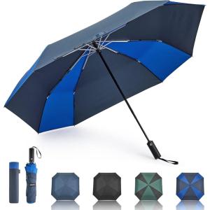imageG4Free 54 Inch Large Golf Umbrella Automatic Square 3 Folding Windproof Compact Travel Rain UmbrellaSapphire BlueNavy Blue