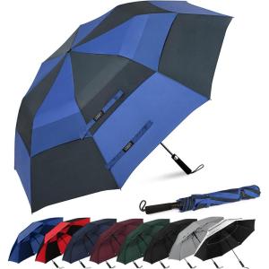 imageG4Free 62 Inch Portable Golf Umbrella Large Oversize Double Canopy Vented Windproof Waterproof Automatic Open Stick Umbrellas for Men and WomenWine RedNavyRoyal Blue