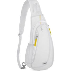 imageG4Free Clear Fanny pack Mesh Sling bag Transparent Bag With Adjustable Strap Purse For Travel Festivals Sports Party GreyWhite