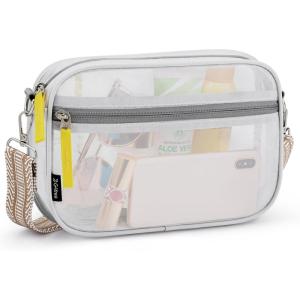 imageG4Free Clear Sling Bag Clear Crossbody Mesh Purses for Women Transparent Lightweight Chest BagBstyle