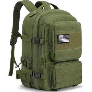 imageG4Free Large Military Tactical Backpack for Men 3 Day Pack Molle Backpack Army Rucksack for Hiking Camping Travel BlackGreen