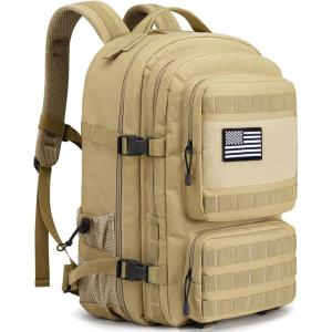imageG4Free Large Military Tactical Backpack for Men 3 Day Pack Molle Backpack Army Rucksack for Hiking Camping Travel BlackKhaki