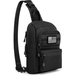 imageG4Free Tactical Sling Bag Backpack EDC Concealed Carry Bag Small Crossbody Shoulder Chest PackBlack