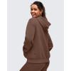 imageG4Free Smoofit Modal Soft Womens Full Zip Hoodies Loose Fit Casual Jackets with PocketsDark Coffee