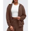 imageG4Free Smoofit Modal Soft Womens Full Zip Hoodies Loose Fit Casual Jackets with PocketsDark Coffee