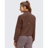 imageG4Free Smoofit Modal Soft Womens Zip Up Jackets Mock Neck Casual Sweatshirts Athletic Workout Tops with PocketsDark Coffee
