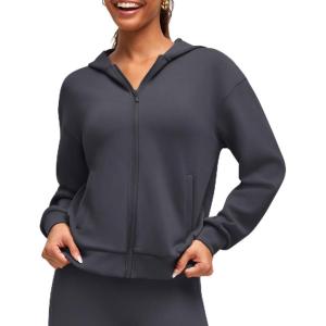 imageG4Free Smoofit Modal Soft Womens Full Zip Hoodies Loose Fit Casual Jackets with PocketsDark Gray