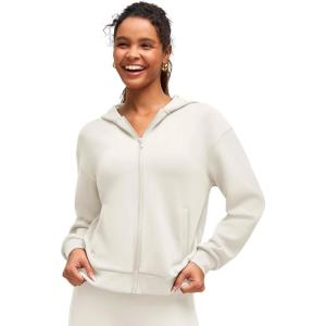 imageG4Free Smoofit Modal Soft Womens Full Zip Hoodies Loose Fit Casual Jackets with PocketsIvory