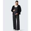 imageG4Free ShiftReady Maternity Jumpsuit Adjustable Strap Overalls Pregnancy Wide Leg Pants with PocketsBlack