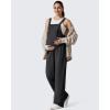 imageG4Free ShiftReady Maternity Jumpsuit Adjustable Strap Overalls Pregnancy Wide Leg Pants with PocketsBlack