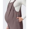 imageG4Free ShiftReady Maternity Jumpsuit Adjustable Strap Overalls Pregnancy Wide Leg Pants with PocketsTaupe