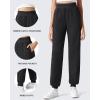 imageG4Free Flurrylux Cotton Fleece Lined Joggers Women Elastic Waist Sweatpants with Pockets Casual Lounge PantsBlack