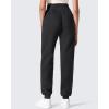 imageG4Free Flurrylux Cotton Fleece Lined Joggers Women Elastic Waist Sweatpants with Pockets Casual Lounge PantsBlack