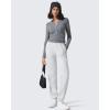 imageG4Free Flurrylux Cotton Fleece Lined Joggers Women Elastic Waist Sweatpants with Pockets Casual Lounge PantsLight Heather
