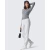 imageG4Free Flurrylux Cotton Fleece Lined Joggers Women Elastic Waist Sweatpants with Pockets Casual Lounge PantsLight Heather