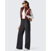imageG4Free Flurrylux Womens Cargo Fleece Lined Sweatpants Cotton Baggy Wide Leg Pants with Pockets LoungeBlack