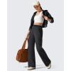 imageG4Free Flurrylux Womens Cargo Fleece Lined Sweatpants Cotton Baggy Wide Leg Pants with Pockets LoungeBlack