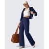imageG4Free Flurrylux Womens Cargo Fleece Lined Sweatpants Cotton Baggy Wide Leg Pants with Pockets LoungeRoyal Blue