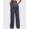 imageG4Free Smoofit Modal Soft Wide Leg Cargo Sweatpants for Women Drawstring Casual Pants with PocketsDark Gray